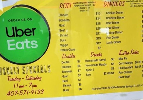 Menu photo 4 Sherry’s Trini Altamonte Springs, FL