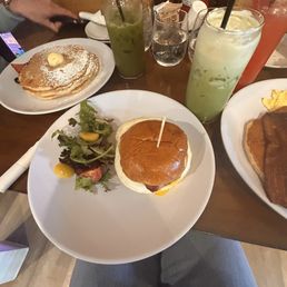 Bacon Egg N Cheese and matcha Faith was our server and was the best everything was excellent and as well as the service