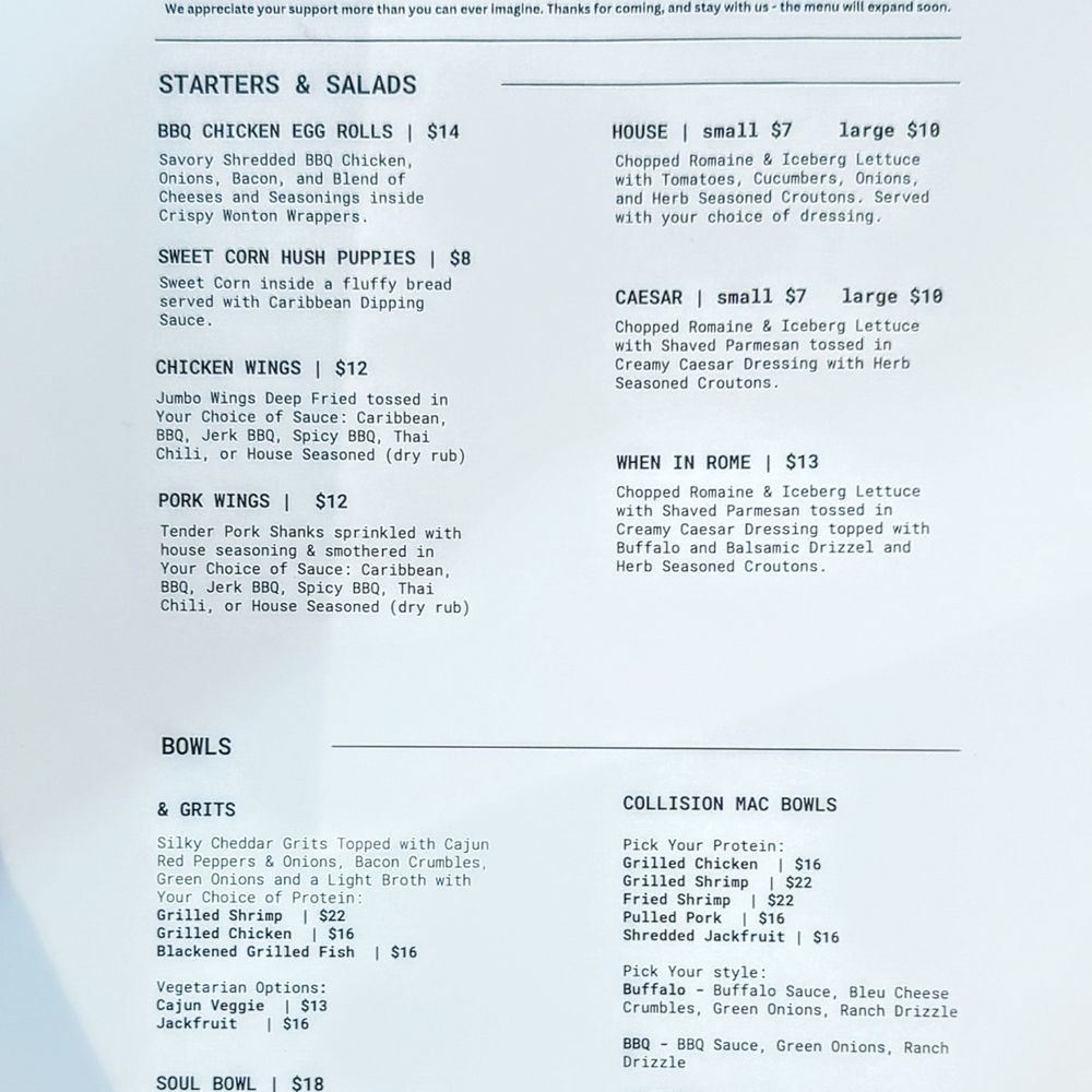 Collision Course - Wonderful Southern Fusion food from a small restaurant - owned by two super friendly humans 61 East Main Street, Westminster, MD - Breakfast & Brunch Near Me - Westminster, Maryland