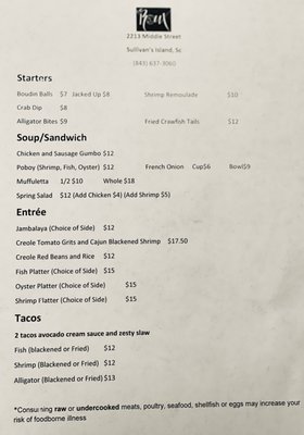 Menu photo 2 Cafe Roux Sullivans Island, SC Menu photo 2 Cafe Roux Sullivans Island, SC