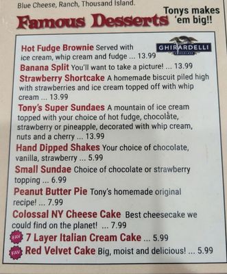 Menu photo 2 Tony's I-75 Restaurant Birch Run, MI Menu photo 2 Tony's I-75 Restaurant Birch Run, MI