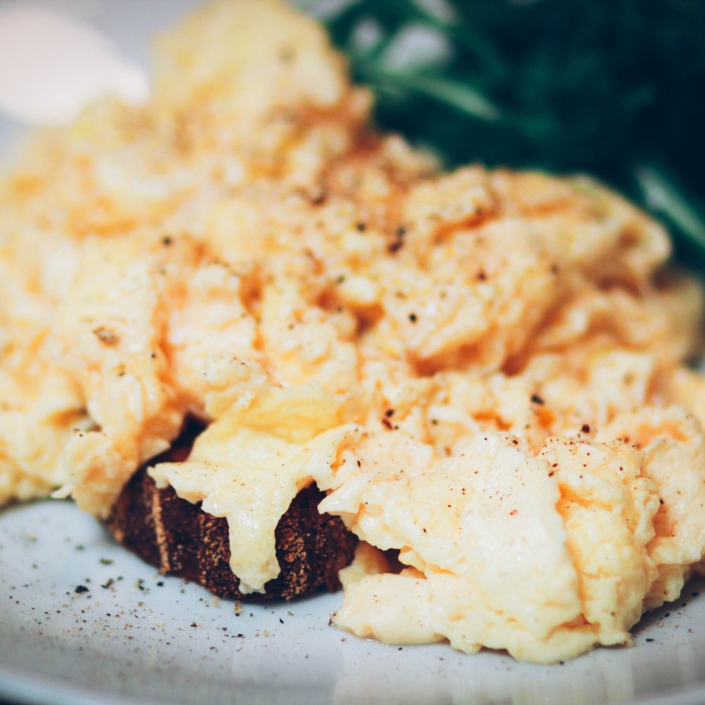 Lantana Cafe - Scrambled Eggs on sourdough bread - Breakfast & Brunch Near Me - London, XGL Lantana Cafe - Scrambled Eggs on sourdough bread - Breakfast & Brunch Near Me - London, XGL