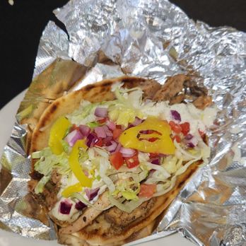 Eat Greek - Regular Size Chicken Gyro. They Don't Skimp At Eat Greek! You'll Get Your Money's Worth Here. - Greek Near Me - London, Ohio Eat Greek - Regular Size Chicken Gyro. They Don't Skimp At Eat Greek! You'll Get Your Money's Worth Here. - Greek Near Me - London, Ohio