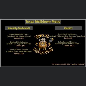 Texas Meltdown - Menu - Pop-Up Restaurants Near Me - Copperas Cove, Texas Texas Meltdown - Menu - Pop-Up Restaurants Near Me - Copperas Cove, Texas