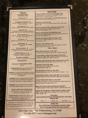 Menu photo 7 Giuseppe's Williamsburg, VA