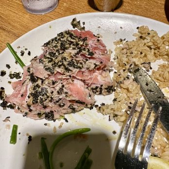 Nico's Pier 38 - Furikake Pan Seared Ahi - very chewy and tough & not tender - Seafood Near Me - Honolulu, Hawaii