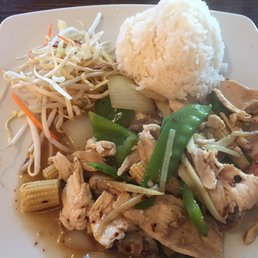Pad Khing Sod. Ginger chicken with lots of veggies.