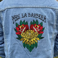 Embroidery Designs - A tattoo design that we embroidered on a jacket.