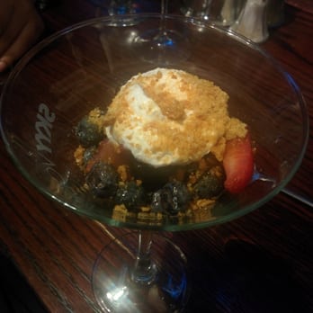 Embarcadero Wine & Oyster Bar - Macerated fresh berries with chantilly cream and honeycomb toffee - Seafood Near Me - Calgary, Alberta