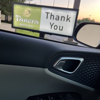 Panera Bread - a thank you sign in a car - Sandwiches Near Me - Medina, Ohio