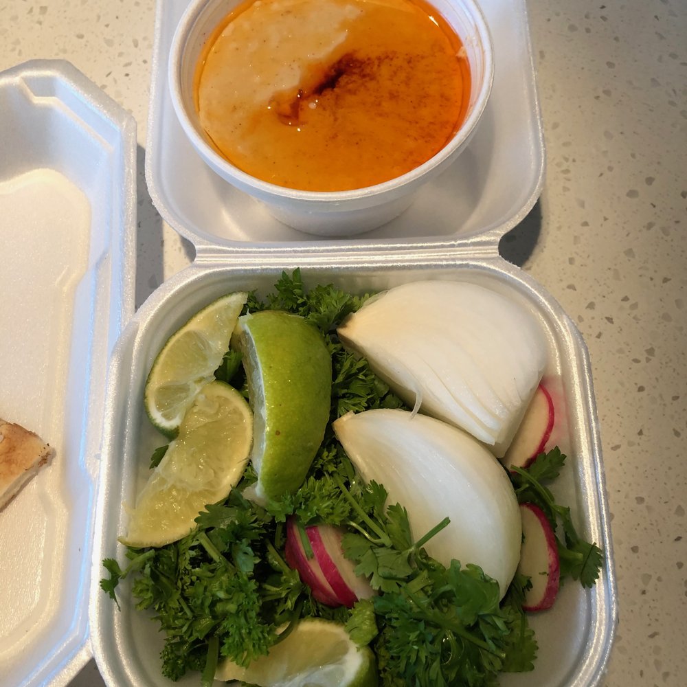 Darband Shishkabob - Hummus and side vegetables - Persian/Iranian Near Me - Houston, Texas