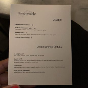 Honeysuckle - Menu as of May 2025 - African Near Me - Philadelphia, Pennsylvania Honeysuckle - Menu as of May 2025 - African Near Me - Philadelphia, Pennsylvania