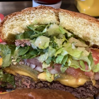 On the Rocks Bar and Grill - Half of their $7 lunch special burger. Crazy big and delicious! - Bars Near Me - Madison Heights, Michigan