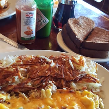 Frank's Diner - The hobo, scrambled eggs with peppers, onions, tomatoes and sausage mixed inside with a side of hash browns. - Diners Near Me - Spokane, Washington Frank's Diner - The hobo, scrambled eggs with peppers, onions, tomatoes and sausage mixed inside with a side of hash browns. - Diners Near Me - Spokane, Washington
