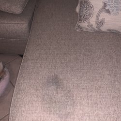 The stain their technician created by leaving the wet, stained cushion cover on my chaise