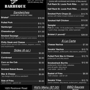 SmokeShack Barbeque - Barbeque Near Me - Belle Vernon, Pennsylvania