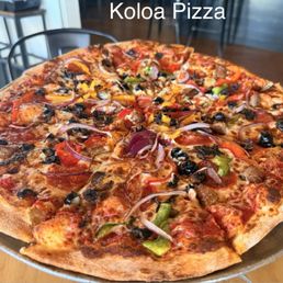 Toppings with Onion, green pepper, red pepper, pepperoni and black olives. Toppings with Onion, green pepper, red pepper, pepperoni and black olives.