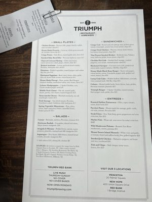 Menu photo 2 Triumph Brewing Company Red Bank, NJ Menu photo 2 Triumph Brewing Company Red Bank, NJ