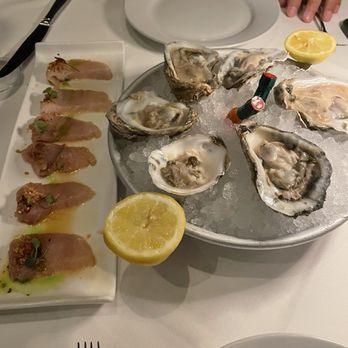 Ocean 44 - Hawaiian Yellowtail Crudo $38 & 1/2 dozen Blue Point Oysters $30 - Seafood Near Me - Scottsdale, Arizona