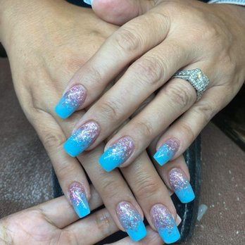 Minh T Nail Salon - Full set acrylic ombre color and glitter - Nail Salons Near Me - Surprise, Arizona Minh T Nail Salon - Full set acrylic ombre color and glitter - Nail Salons Near Me - Surprise, Arizona