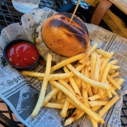 The Red Door Burger and fries The Red Door Burger and fries