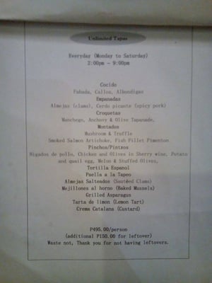 Menu photo 2 Tapeo Taguig, NCR