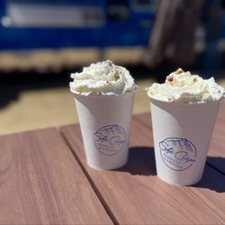 Café Crêpe Mammoth - Black Forrest latte & pistachio latte