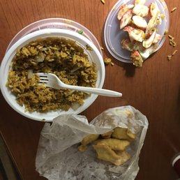 Crab fried rice (I seperated the nasty ass crab so you can see the bullS**t) and crab ragoons Crab fried rice (I seperated the nasty ass crab so you can see the bullS**t) and crab ragoons
