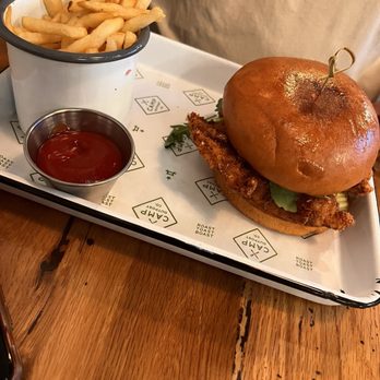 Camp Outpost - Fried chicken sandwich - New American Near Me - San Antonio, Texas