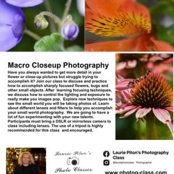 Laurie Piton’s Photography Class - Macro Close-up Photography Class