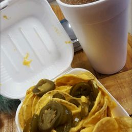 a plate of nachos and a cup of coffee a plate of nachos and a cup of coffee