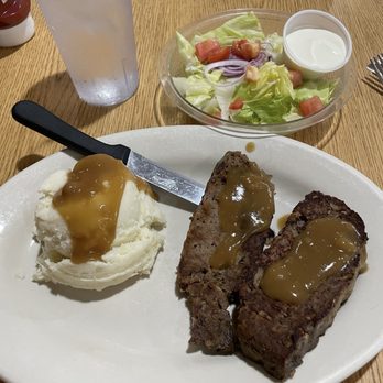 B & B Family Restaurant - Meatloaf with homemade mashed potatoes with side salad - American Near Me - Dalton, Pennsylvania B & B Family Restaurant - Meatloaf with homemade mashed potatoes with side salad - American Near Me - Dalton, Pennsylvania