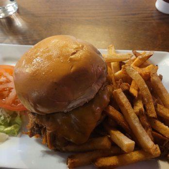 ONE11 Bar & Kitchen - Pulled pork with cheddar. Not to sweet. Moist. Hand cut fries cook well done just like I asked. Not too common nowadays. - Cocktail Bars Near Me - Dover, New Jersey
