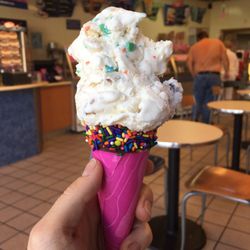 Baskin-Robbins - Icing on the top scoop with the coconut scoop and a sprinkle cone!!!! This is the best Baskin-Robbins I've been to in years!!!!