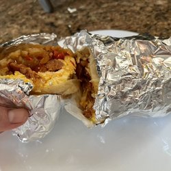 Lenny's Bagels - Breakfast burrito 1. Chorizo, Cheddar and Hash Brown - pretty good!