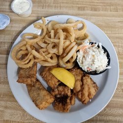 Chases Restaurant - Fish & chips - chips replaced by tasty onion rings