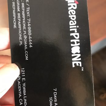 iRepair - Business card - Mobile Phone Repair Near Me - Yorba Linda, California