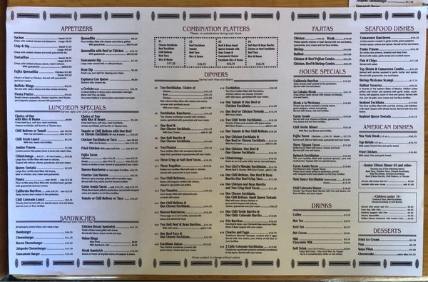 Menu photo 2 La Cabana Mexican Restaurant Anchorage, AK