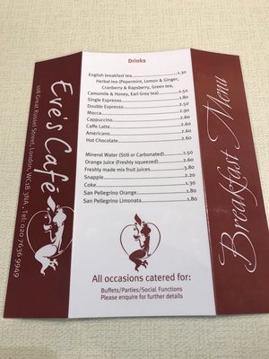 Menu photo 1 Eve's Sandwich Bar London, XGL Menu photo 1 Eve's Sandwich Bar London, XGL