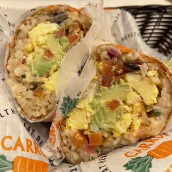 Carrot Express - Huevo Ranchero burrito - Salad Near Me - Miami, Florida Carrot Express - Huevo Ranchero burrito - Salad Near Me - Miami, Florida
