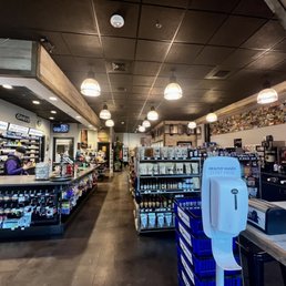 the inside of a liquor store