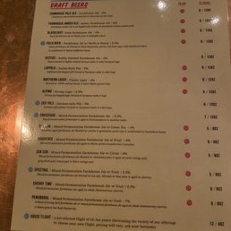 Beer menu