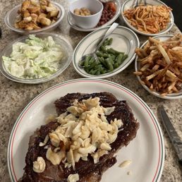 The ribeye with extra garlic. Everything else is included! The ribeye with extra garlic. Everything else is included!