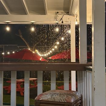 Postcards Restaurant - A little bit of rain didn't dampen the evening, nor the patio - Seafood Near Me - Hanalei, Hawaii