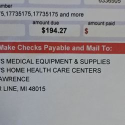 Binson's Medical Equipment and Supplies - The bill amount