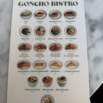 Goncho Bistro - Menu - Modern European Near Me - Los Angeles, California Goncho Bistro - Menu - Modern European Near Me - Los Angeles, California