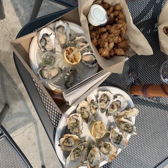 The Birds Cafe - Barbecue oysters, raw oysters, artichoke fritters - Seafood Near Me - Bodega Bay, California