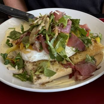 Over Easy - Open faced focaccia sander - Breakfast & Brunch Near Me - Medford, Oregon Over Easy - Open faced focaccia sander - Breakfast & Brunch Near Me - Medford, Oregon