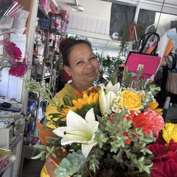 Florena - Malena w the large arrangement - Florists Near Me - Encinitas, California