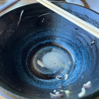 Umami Ramen - Empty bowl of black garlic ramen - Ramen Near Me - Folsom, California Umami Ramen - Empty bowl of black garlic ramen - Ramen Near Me - Folsom, California